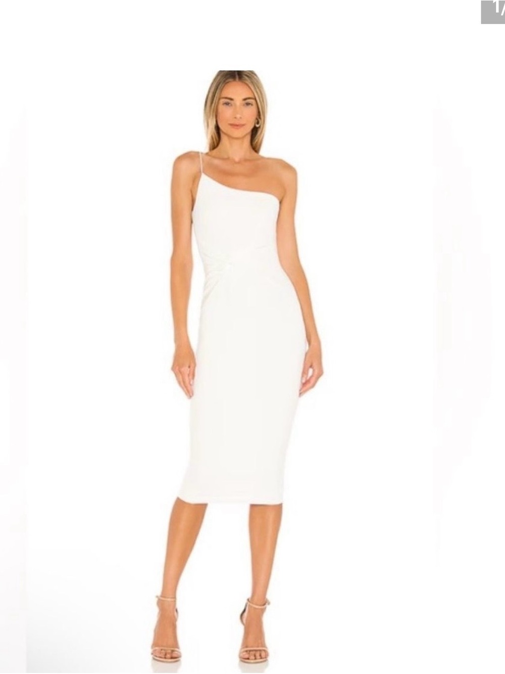 Women’s One-Shoulder White Midi Dress